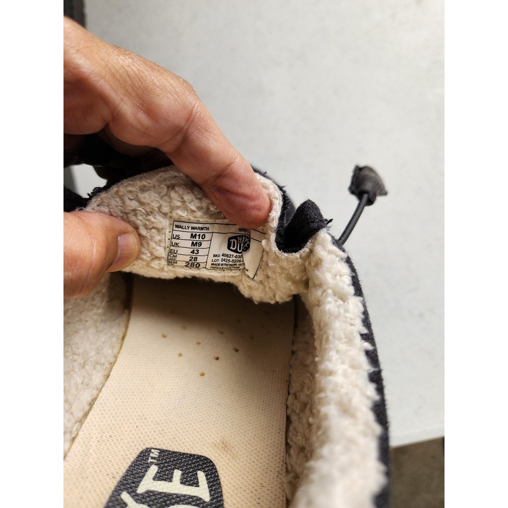 HEYDUDE Wally Warmth Mens 10 Charcoal Sherpa Lined Slip On Casual Shoes Gray - Picture 6 of 7